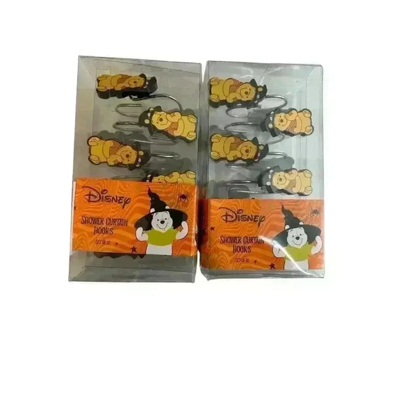 Disney Halloween Winnie the Pooh Shower Curtain Hooks Set of 12 New in Box - Picture 1 of 2
